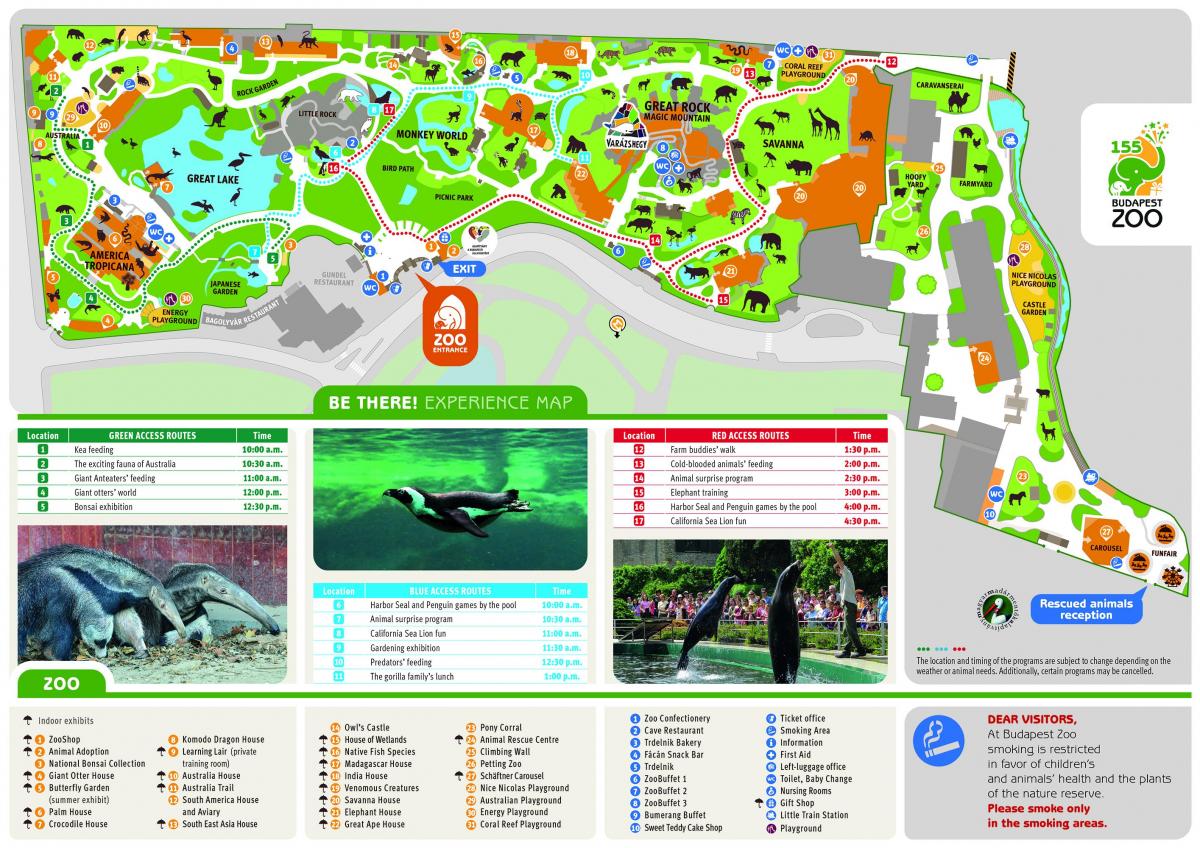 ブダペスト動物園の地図